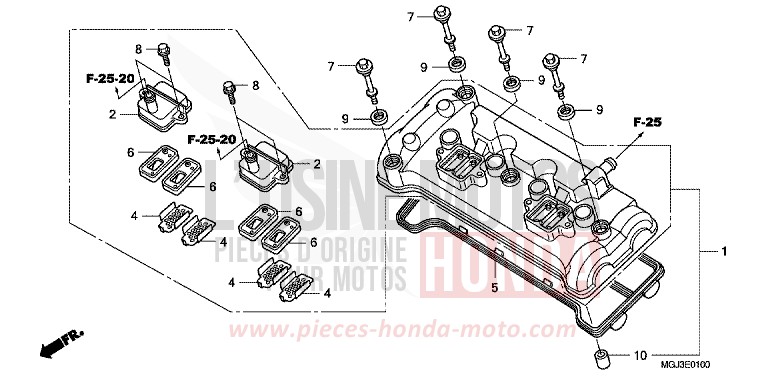 COUVERCLE DE CULASSE de CBF1000F ABS PEARL AMBER YELLOW (Y200) de 2010